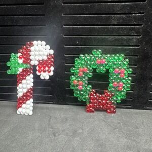 Plastic Wreath Candy Cane  Lot Christmas‎ Ornament Holiday Decoration